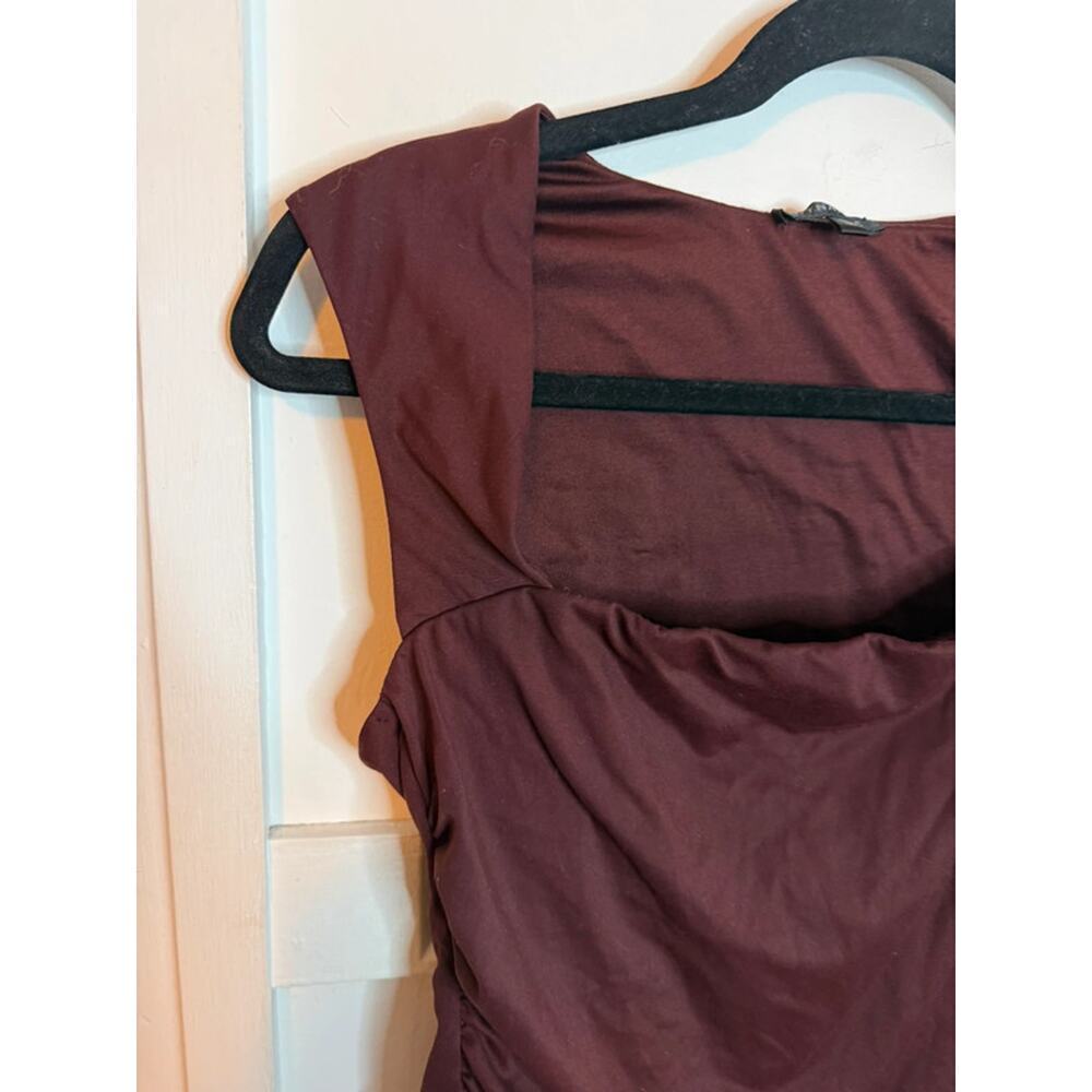 Dynamite Burgundy Ruched Square Neck Shell Top - Picture 3 of 6